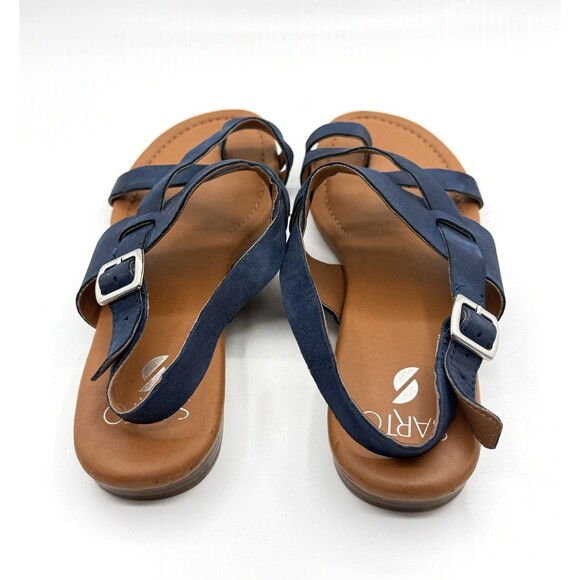 Franco Sarto Womens Blue Gia Buckle Strappy Casual Sandals Size US 9.5 M - Picture 4 of 5